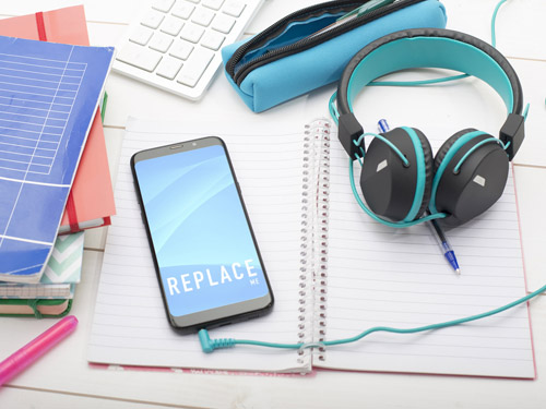 Smartphone on a Desk Mockup 214644525