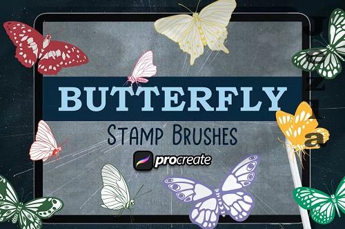 Butterfly Brush Stamp Procreate