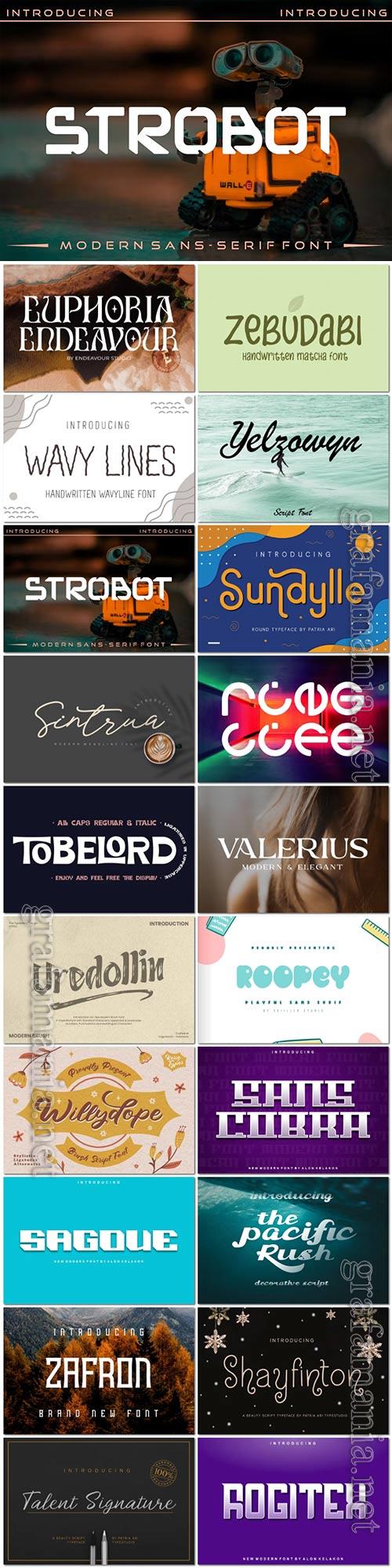 20 fonts exclusive collection for creativity and design vol 5 OTF 