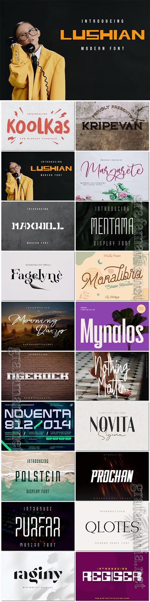 20 fonts exclusive collection for creativity and design vol 6 OTF 