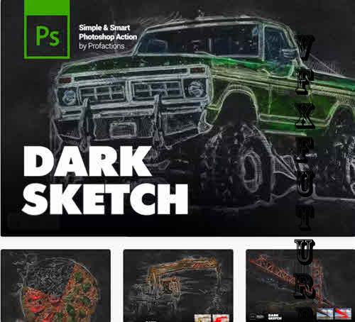 Dark Sketch Photoshop Action - RNG65DL