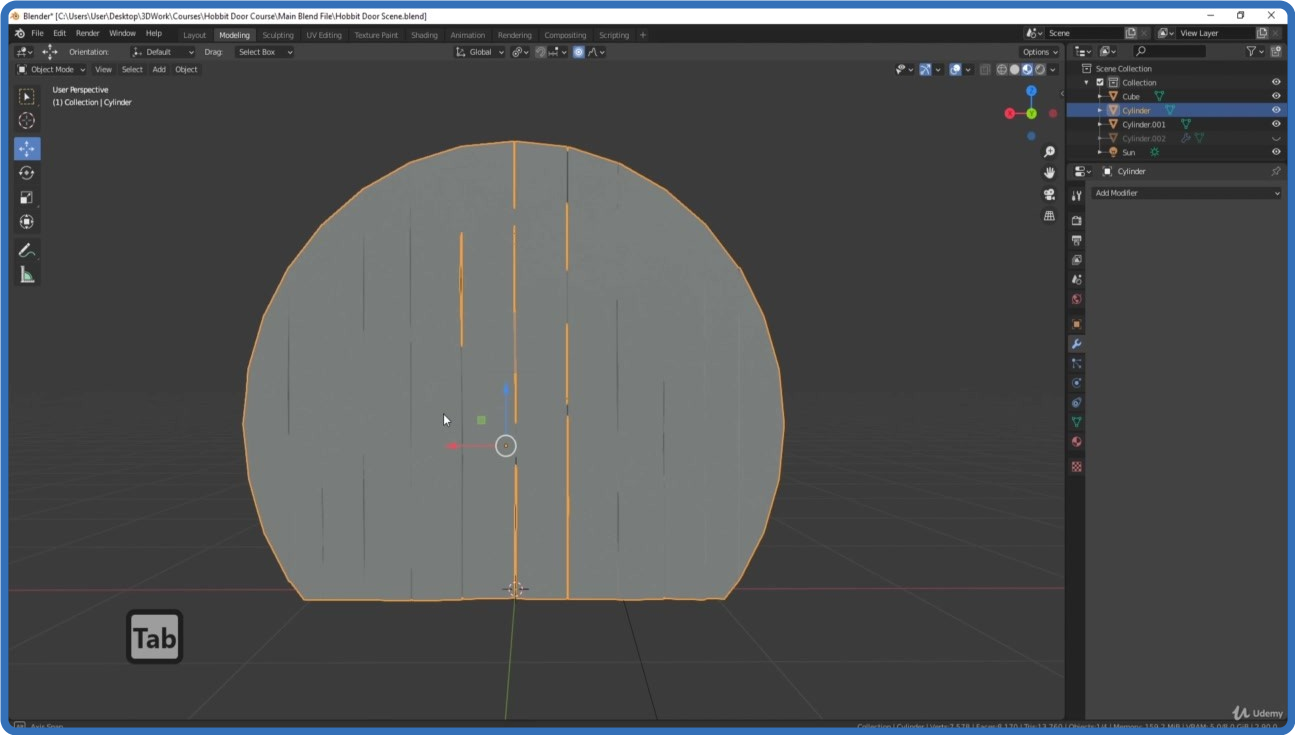 UDEMY Blender and Photoshop 3D Modelling a Hobbit Door