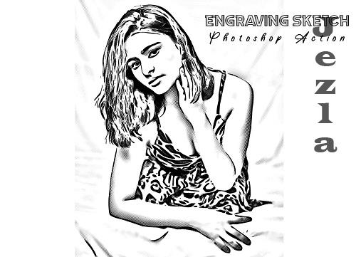 Engraving Sketch Photoshop Action - 7492971