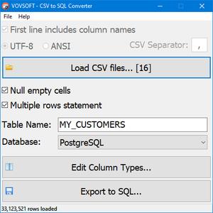 VovSoft CSV to SQL Converter 2.0