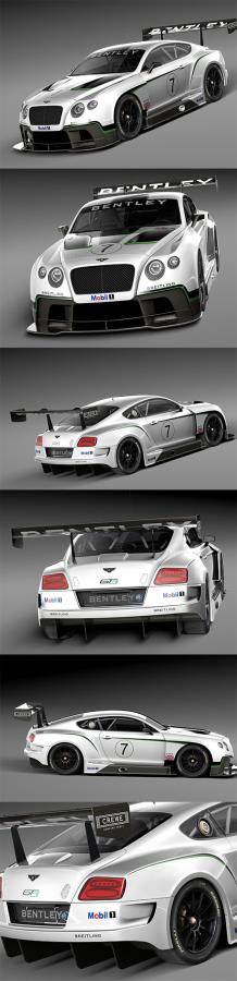 Bentley Continental GT3 2014 Race Car 3D Model