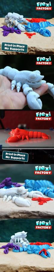 Cute Flexi Print in Place Lobster 3D Print