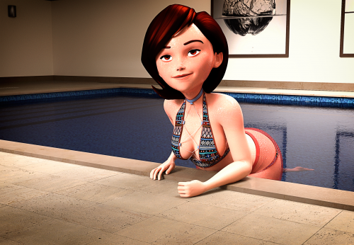 Rizo - Helen Parr Alone Time In Pool