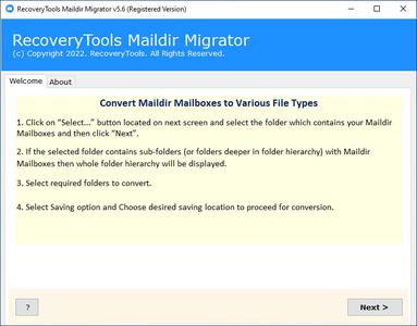 RecoveryTools Maildir Migrator 5.6