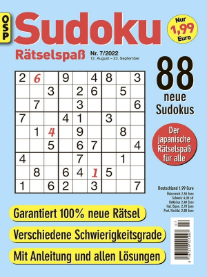 Sudoku Rätselspaß - Nr 7 2022