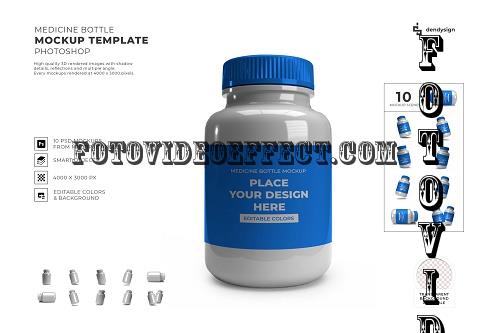 Medicine Bottle Jar Mockup Template Set - 2096616