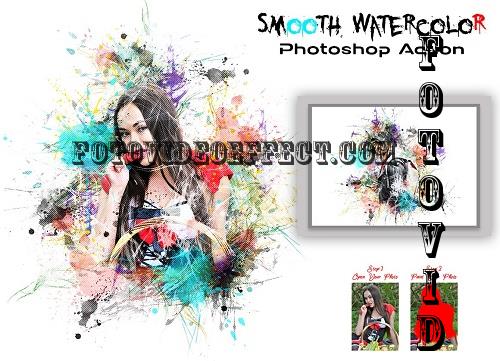 Smooth Watercolor Photoshop Action - 7506994