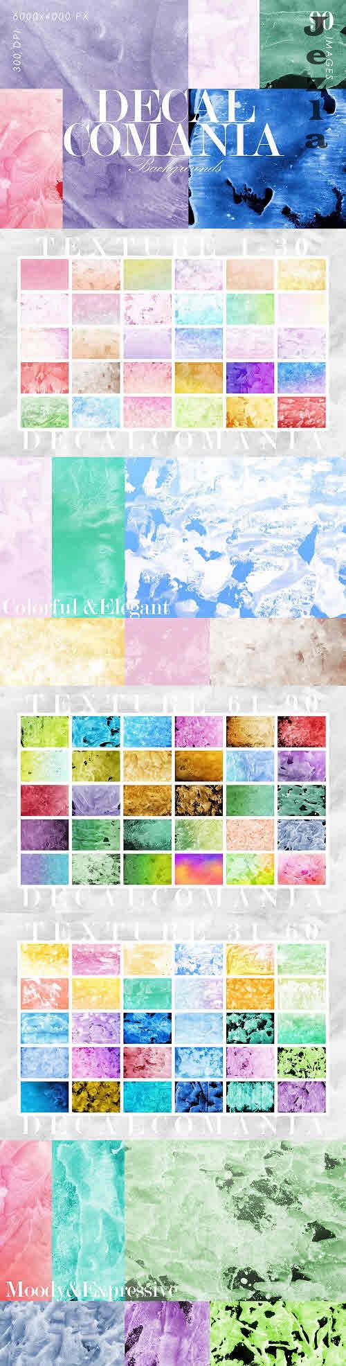 Decalcomania Abstract Paint Textures - 7422035
