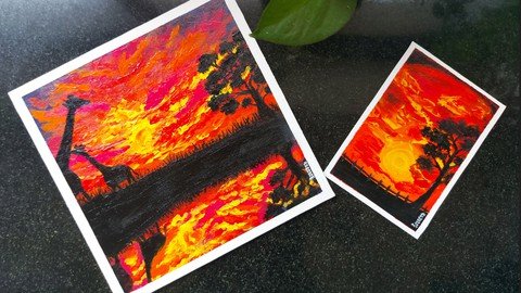 Paint Gorgeous African Sunset With Acrylics