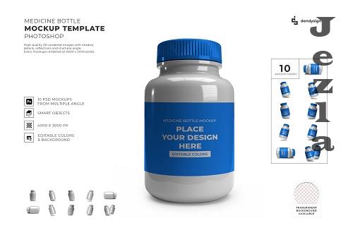 Medicine Bottle Jar Mockup Template Set - 2096616