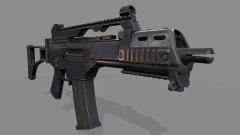 3D Model And Texture A High Quality Game Prop Gun Rifle