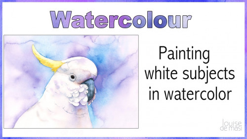 Painting a White Subject in Watercolor: White Cockatoo