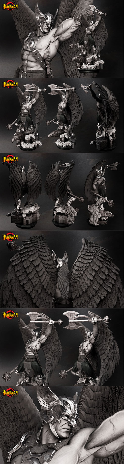 Hawkman Sculpture 3D Print