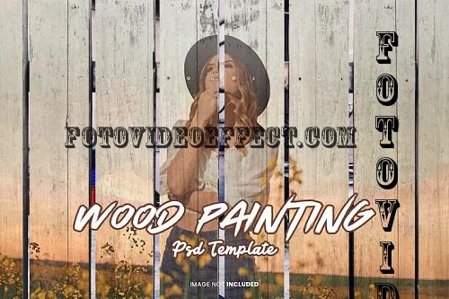 Wood Painting Photo Effect - 8BGX6T2