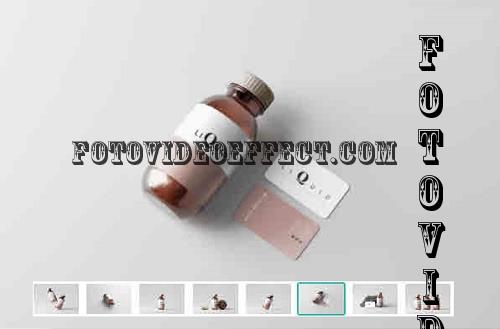 Amber Glass Medicine Bottle Mockup - 7460281