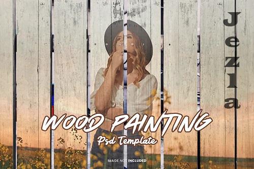 Wood Painting Photo Effect - 8BGX6T2