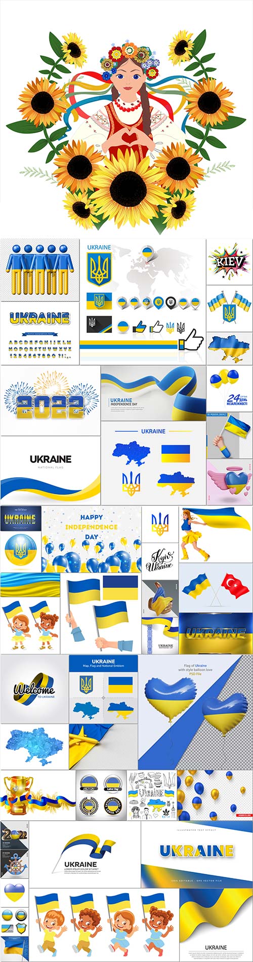 Ukrainian state symbols psd and vector templates