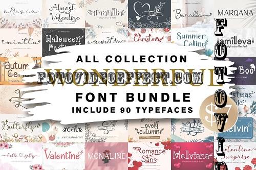 The Wonderful Collection Font Bundle - 90 Premium Fonts