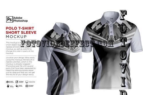 Polo T-Shirt Short Sleeve Mockup - 7351107