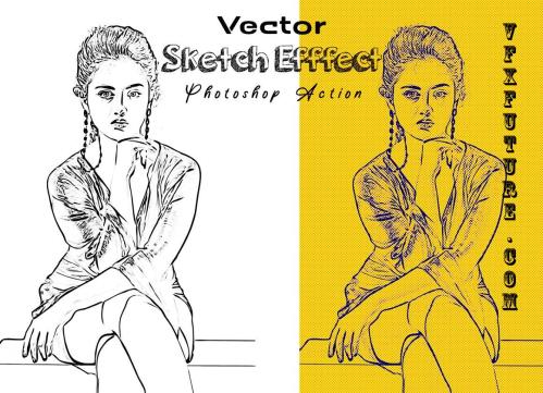 Vector Sketch Effect PS Action - 7519770