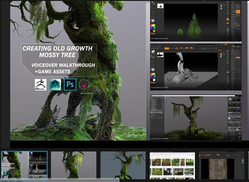 ArtStation -Creating Old Growth Mossy Tree Tutorial and Game Assets