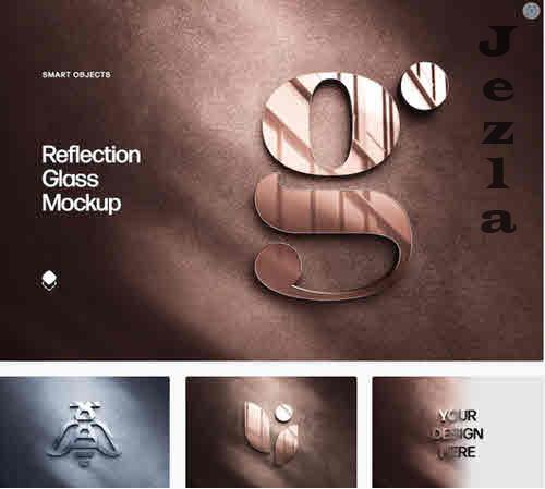 Reflection Glass Logo Mockup - 7515411