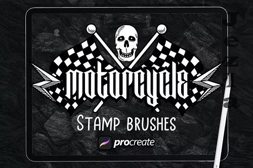Motorcycle Stamp Brush Procreate