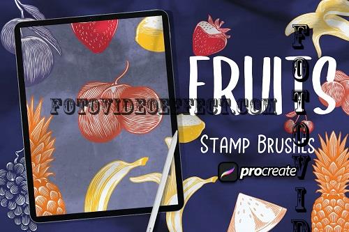 Tropical Fruit Brush Stamp Procreate