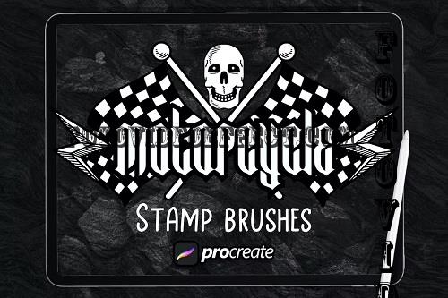 Motorcycle Stamp Brush Procreate