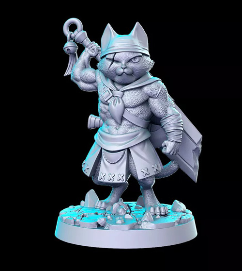 Morley (wandering cat-warrior) 3D Print