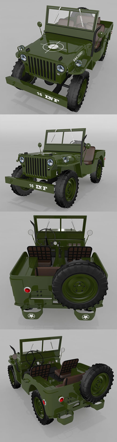 Jeep Willys MB 1945 3D Model