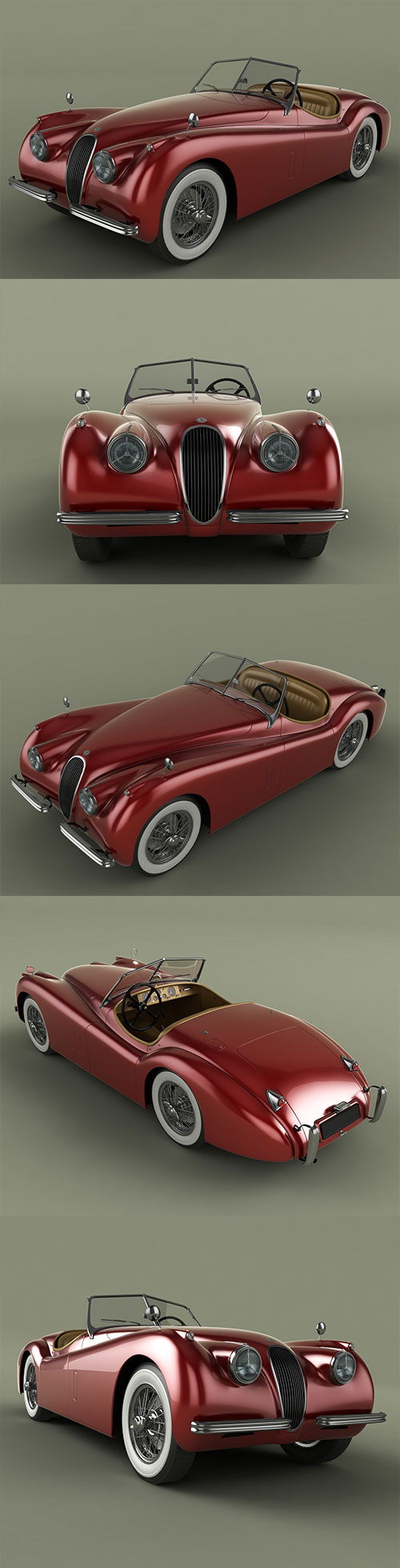 Jaguar XK120 Roadster 1954 3D Model