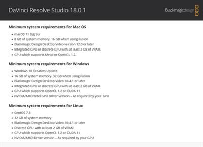 Blackmagic Design DaVinci Resolve Studio 18.0.1.0003 (macOS / Linux)