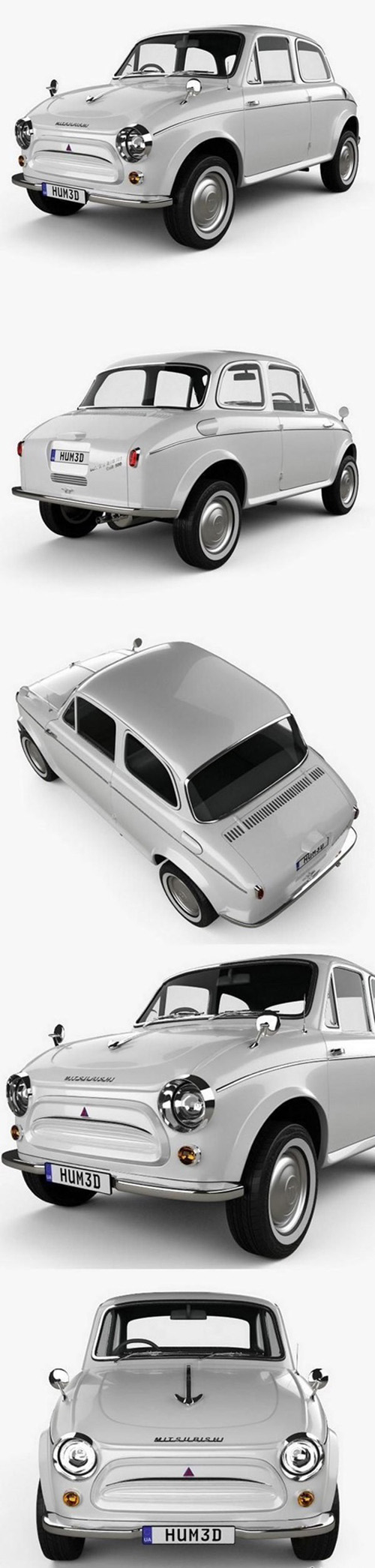 Fiat Mitsubishi colt 500 1960 3D Model