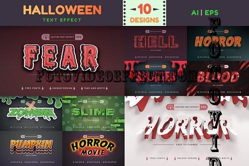 Set 10 Halloween Edit Text Effects - 7530611