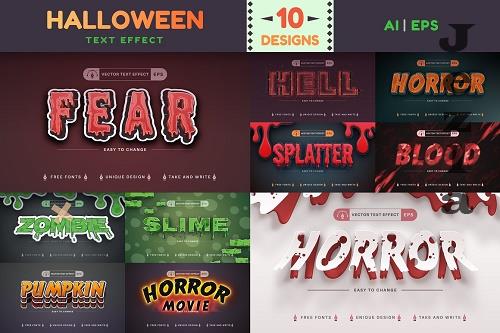 Set 10 Halloween Edit Text Effects - 7530611