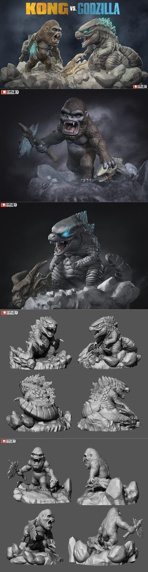 Kong and Godzilla 3D Print