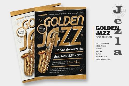 Golden Jazz Flyer Template V8 - 7531807