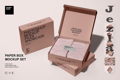Paper Box Mockup Set - 7484099