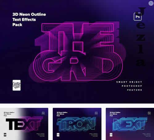 80s Retro-Futuristic 3D Neon Text Effect