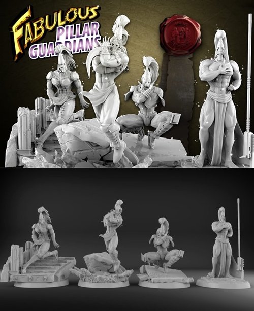 Fabulous Pillar-Guardians 3D Print