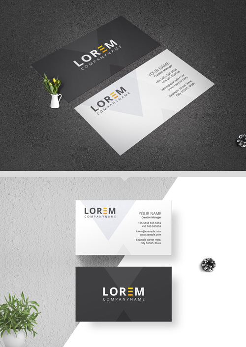 Gray and Orange Business Card Layout 220437531