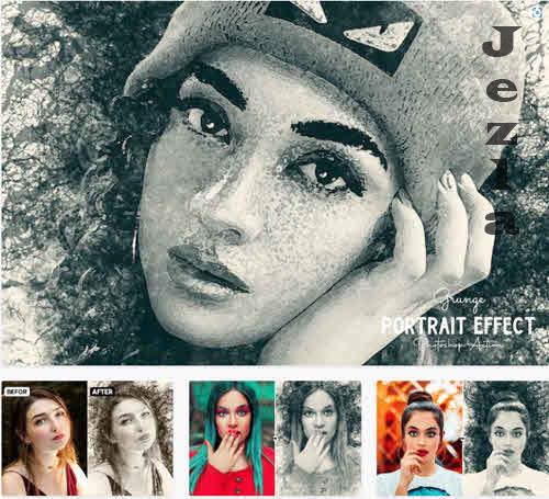 Grunge Portrait Photoshop Action - VCWC5AS