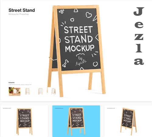 Advertising Street Stand Mockup - 2WJNW2Q