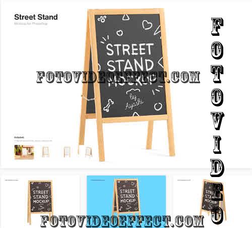 Advertising Street Stand Mockup - 2WJNW2Q