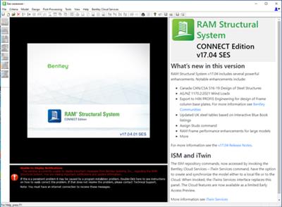 RAM Structural System CONNECT Edition Update 4 patch 1 (17.04.01.07)